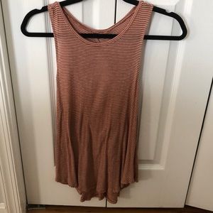 Orange and White Striped Open Back Tank